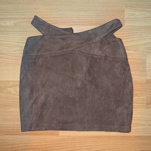 Suede Brown Mini Skirt